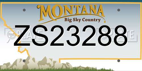 ZS23288 Montana License Plate