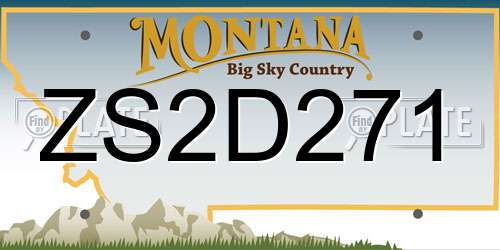 ZS2D271 Montana License Plate