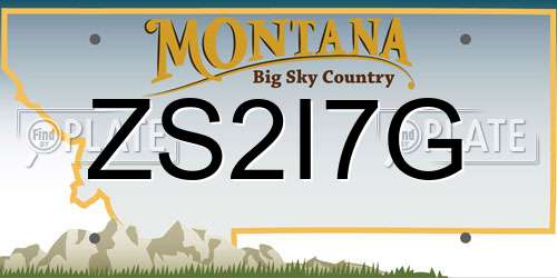 ZS2I7G Montana License Plate