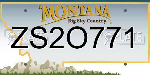 ZS2O771 Montana License Plate
