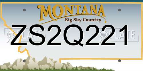 ZS2Q221 Montana License Plate