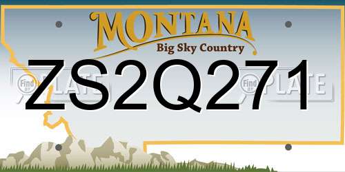 ZS2Q271 Montana License Plate