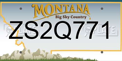ZS2Q771 Montana License Plate