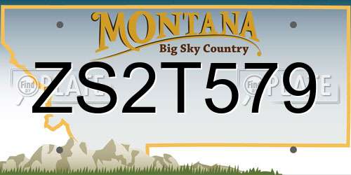 ZS2T579 Montana License Plate