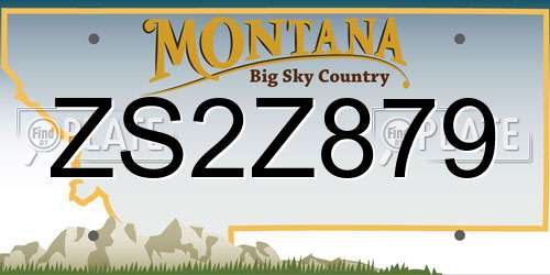 ZS2Z879 Montana License Plate