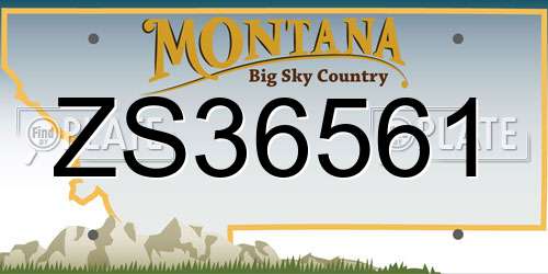 ZS36561 Montana License Plate