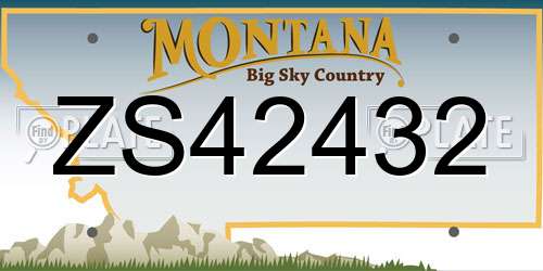 ZS42432 Montana License Plate