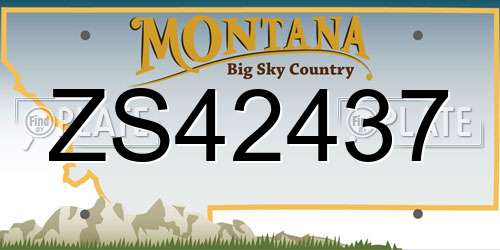 ZS42437 Montana License Plate