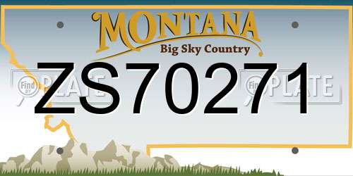 ZS70271 Montana License Plate