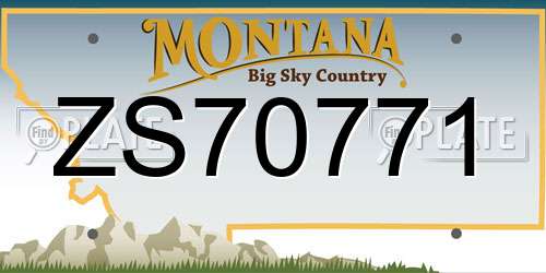 ZS70771 Montana License Plate