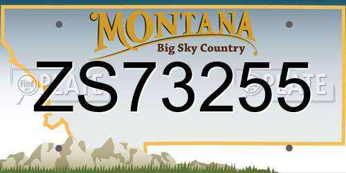 ZS73255 Montana License Plate