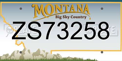 ZS73258 Montana License Plate