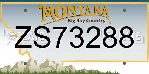 ZS73288 Montana License Plate