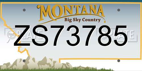 ZS73785 Montana License Plate