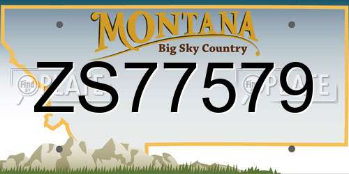 ZS77579 Montana License Plate
