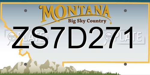 ZS7D271 Montana License Plate