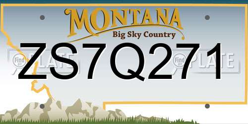ZS7Q271 Montana License Plate