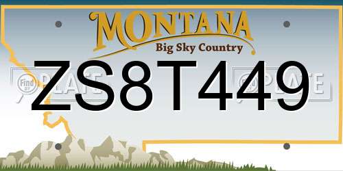 ZS8T449 Montana License Plate