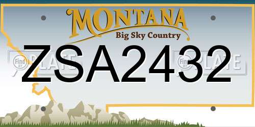 ZSA2432 Montana License Plate
