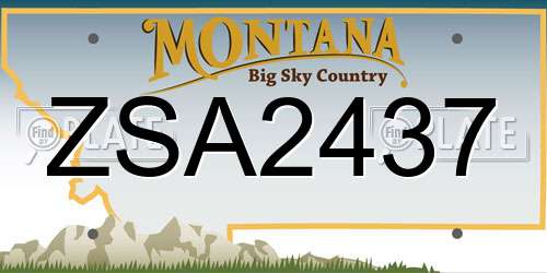 ZSA2437 Montana License Plate