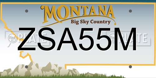 ZSA55M Montana License Plate