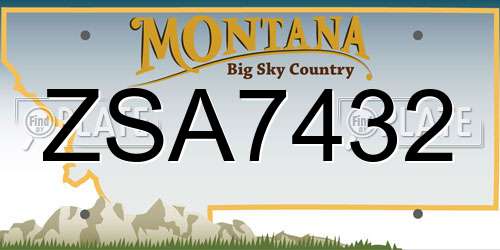 ZSA7432 Montana License Plate