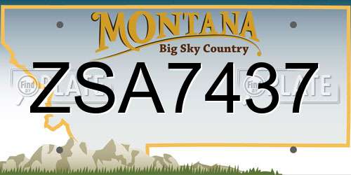 ZSA7437 Montana License Plate