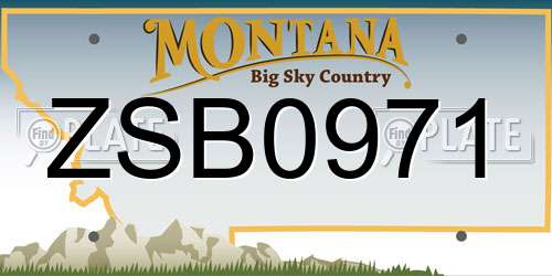 ZSB0971 Montana License Plate