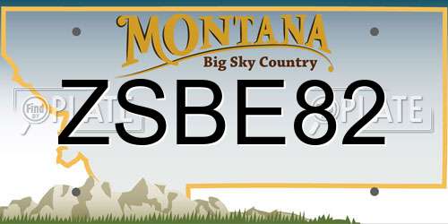 ZSBE82 Montana License Plate