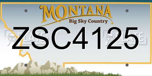 ZSC4125 Montana License Plate