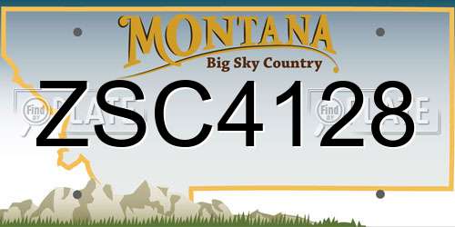 ZSC4128 Montana License Plate