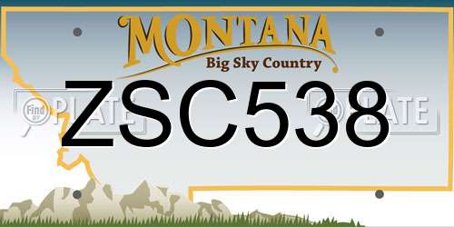 ZSC538 Montana License Plate