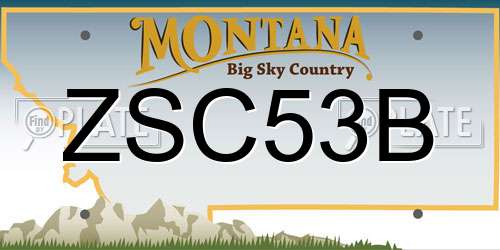 ZSC53B Montana License Plate