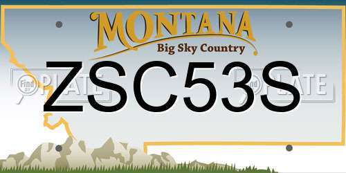 ZSC53S Montana License Plate