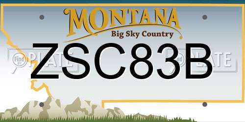 ZSC83B Montana License Plate
