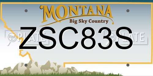 ZSC83S Montana License Plate