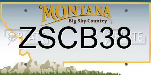 ZSCB38 Montana License Plate