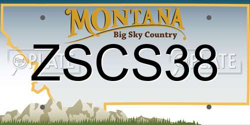 ZSCS38 Montana License Plate