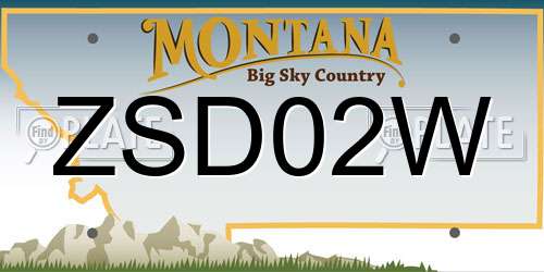ZSD02W Montana License Plate