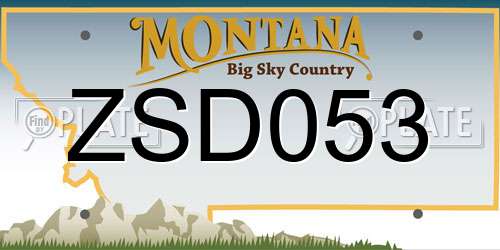 ZSD053 Montana License Plate