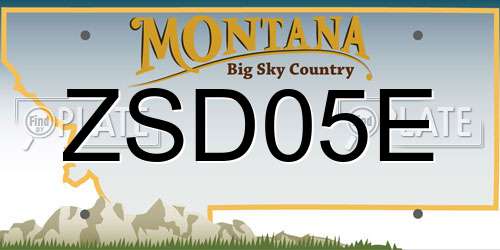 ZSD05E Montana License Plate