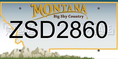 ZSD2860 Montana License Plate