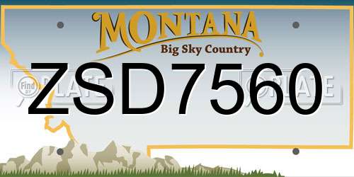 ZSD7560 Montana License Plate
