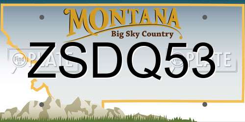 ZSDQ53 Montana License Plate