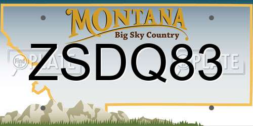 ZSDQ83 Montana License Plate
