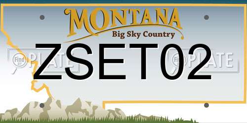 ZSET02 Montana License Plate