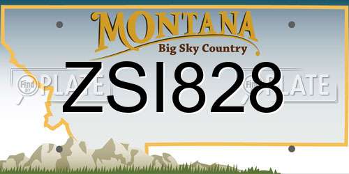ZSI828 Montana License Plate