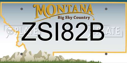 ZSI82B Montana License Plate