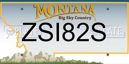 ZSI82S Montana License Plate