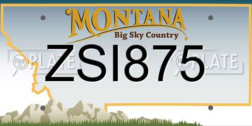 ZSI875 Montana License Plate